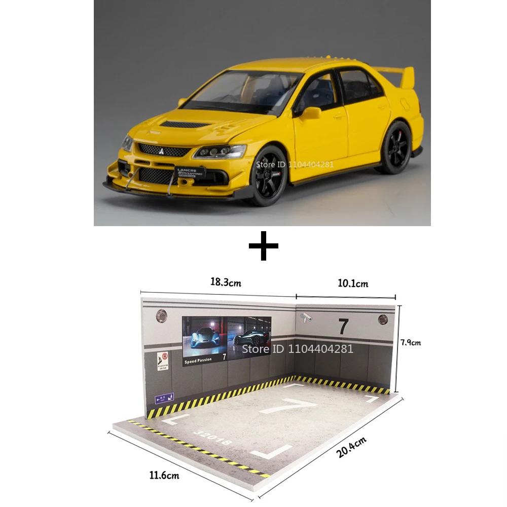 1:32 Модель спортивного автомобиля из сплава Mitsubishi Lancer Evolution IX Игрушки Литые транспортные средства Открывающиеся двери Звук Свет Оттягивание назад Игрушка для мальчика Подарок