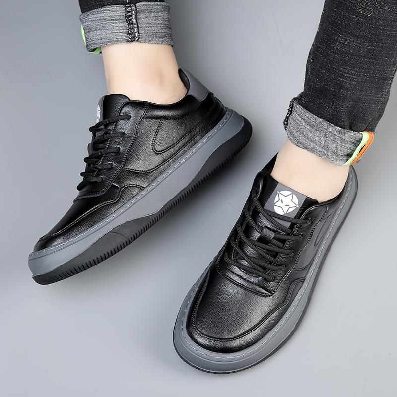 Мода 2025 Мужская повседневная кожаная обувь Высокое качество На шнуровке Повседневная мужская обувь Нескользящая Амортизирующая Мужские кроссовки Zapato Para Hombre
