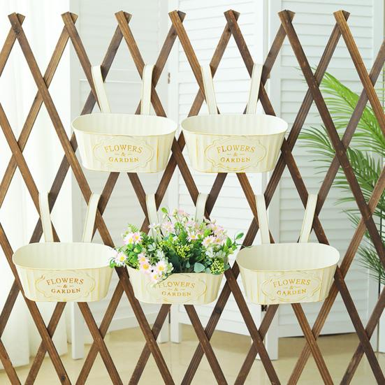 Кашпо для растений на заборе, металлические подвесные цветочные горшки, кашпо для перил, со съемными крючками для сада, забора, дома, балкона, террасы