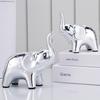 A Pair Ceramic Elephant Statue Animal Sculpture Craft Home Office Desktop Decor Wealth Lucky Ornament Christmas Mothers Day Gift