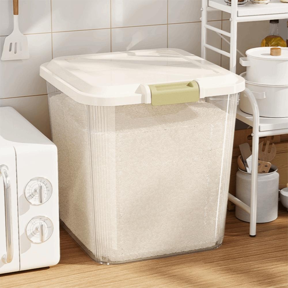 Insect Proof Rice Storage Box with Wheel Rice Bucket Durable Rice Dispenser Flour