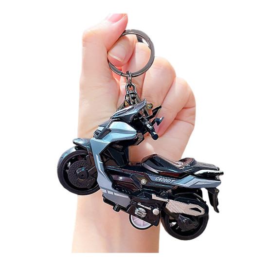 Keychain Pendant Motorbike Charm Zinc Alloy Anti-Detachable Hook Keyring Backpack Accessory Decompression Tool