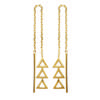 [N3033] - Gold Plated 'Triangles' Earrings - 16x5 Mm