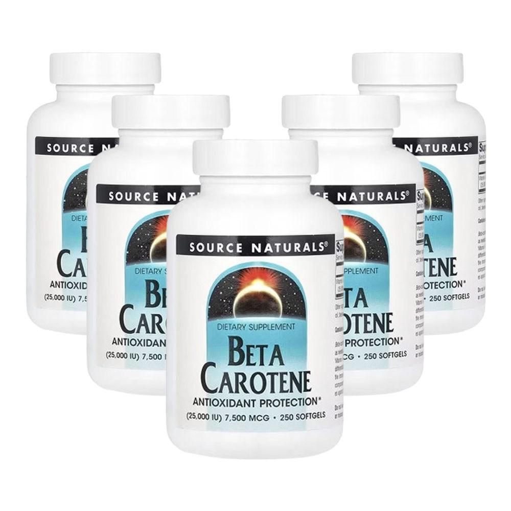 Source Naturals Beta-Carotene 7g 500mcg 25,000IU 5 pcs 250 Tablets