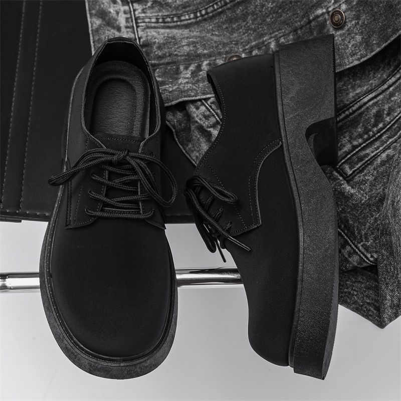 Черные лоферы на толстой подошве, увеличивающие рост, с круглым носком, кожаная обувь для мужчин, ретро, обычные, новые, социальные, высокого качества, мужская повседневная обувь