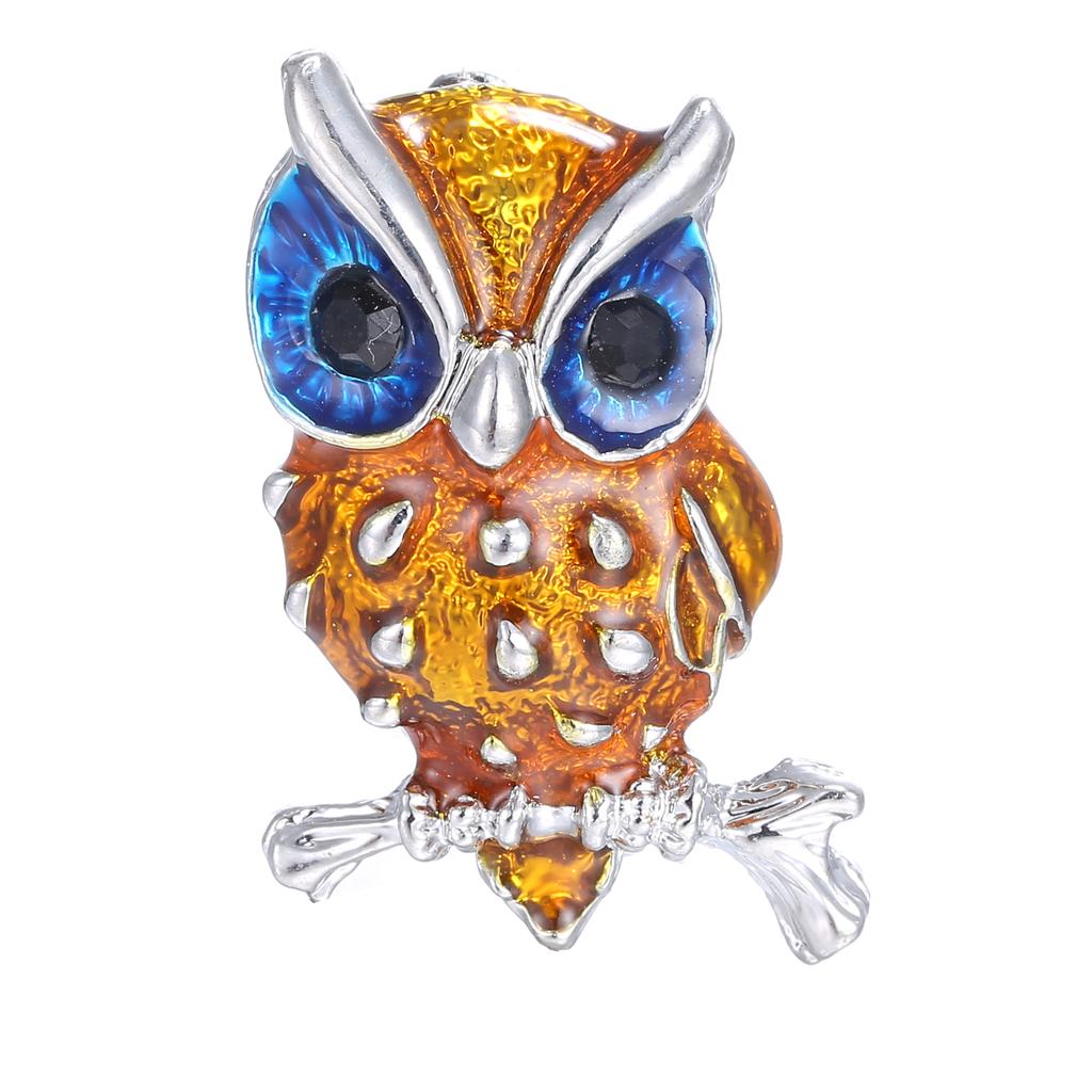 Rinhoo Lovely Owl Brooches Korean Trendy Rhinestone Brooch Badge Pin Bird Animal Party Casual Suit Decoration Badge Corsage Gift