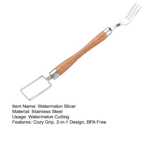 Вилка для резки арбуза, резак 2-в-1, режущий инструмент из нержавеющей стали, быстро безопасный инструмент для сервировки фруктов дыни, портативный кухонный гаджет