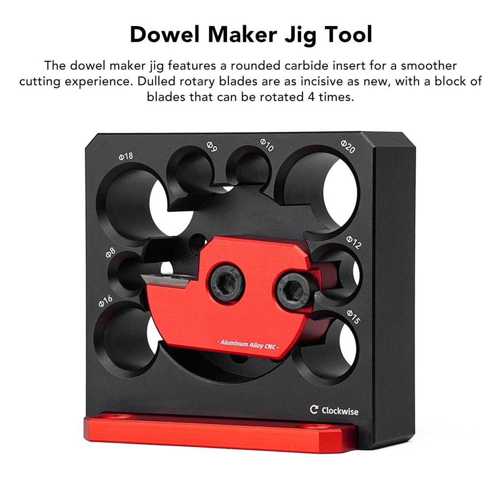 8 Hole Woodworking Dowel Jig Adjustable Round Rod Making Tool for Woodworking