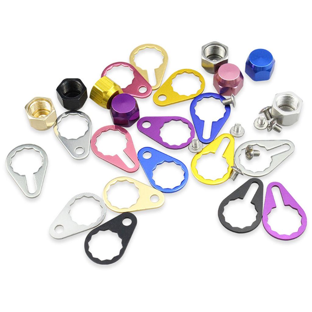 Комплект фиксирующих пластин для ручки рыболовной катушки, колпачки для винтов и гаек, фиксирующая пластина из алюминиевого сплава, крышка подшипника