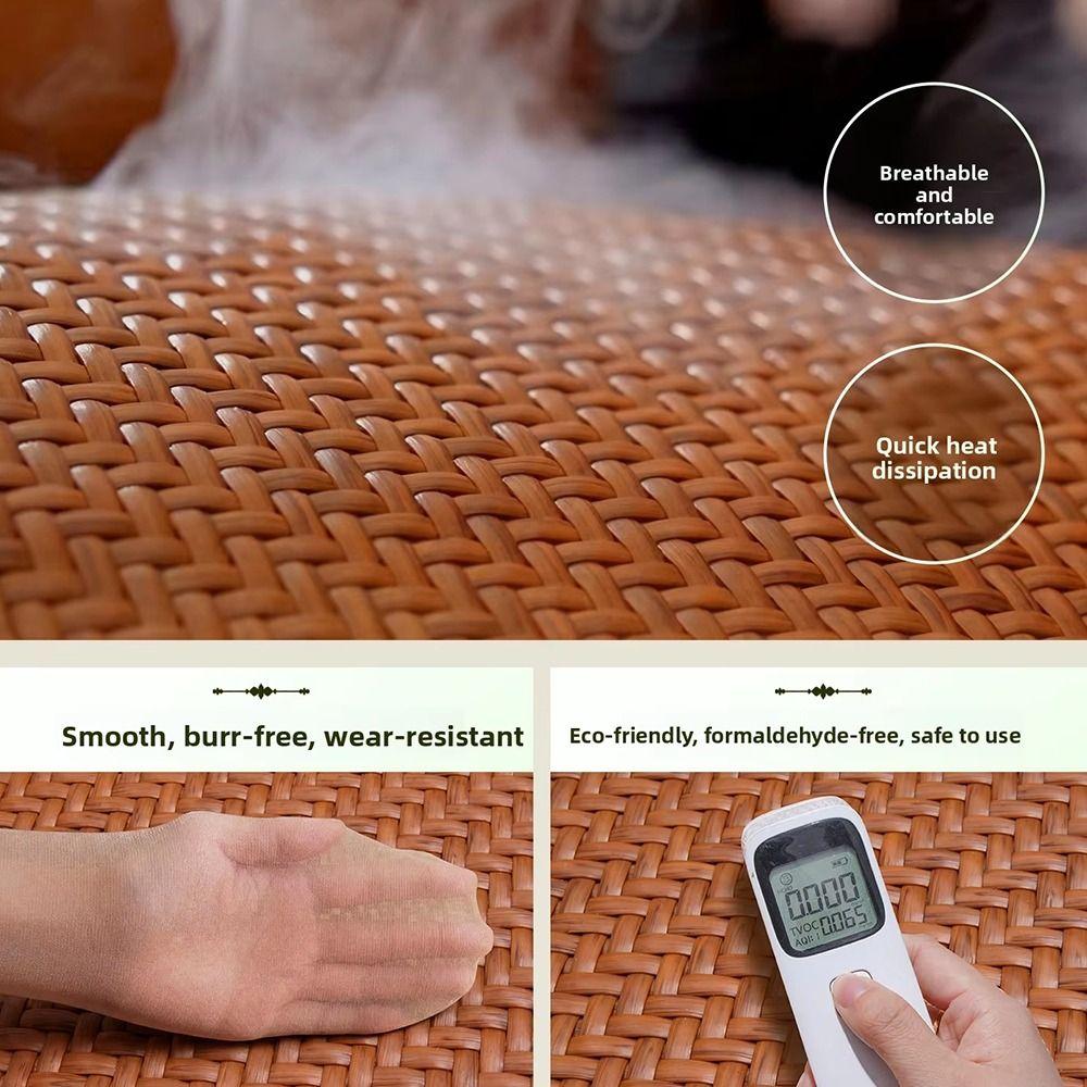 Non-slip Tatami Floor Cushion Woven Texture Seat Pad Durable Round Floor Cushion Living Room