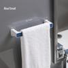 Wall-Mounted Punch-Free Bathroom Towel Rack with Hooks
