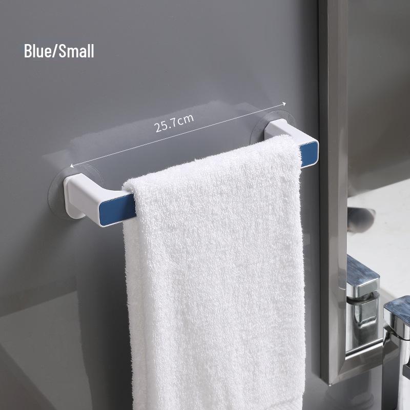Wall-Mounted Punch-Free Bathroom Towel Rack with Hooks