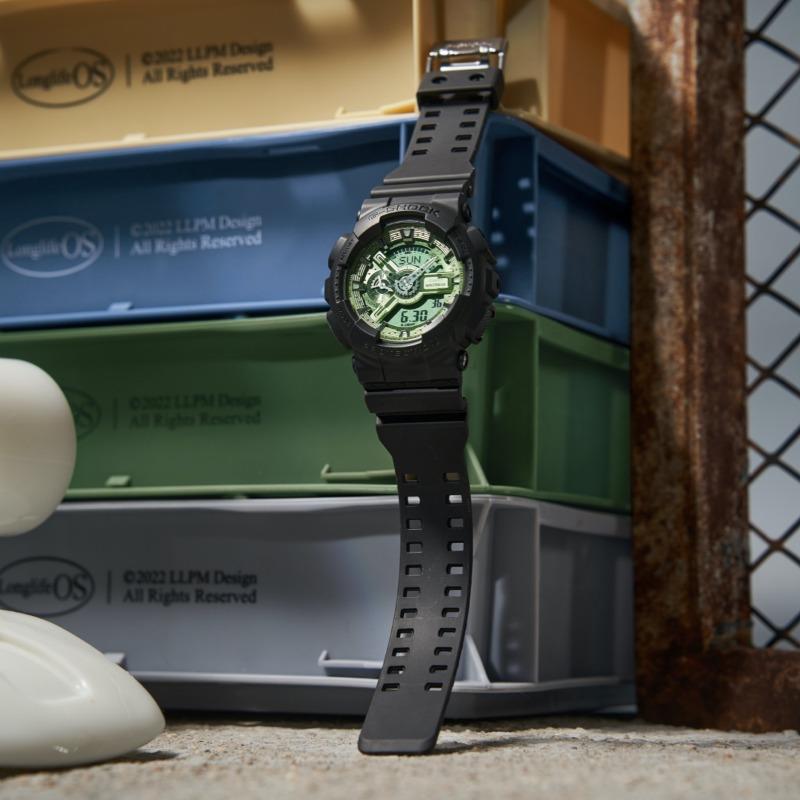 Casio Мужские часы G-SHOCK из смолы, водонепроницаемые 200 м, цифровые, ударопрочные, кварцевые GA-110CD-1A3