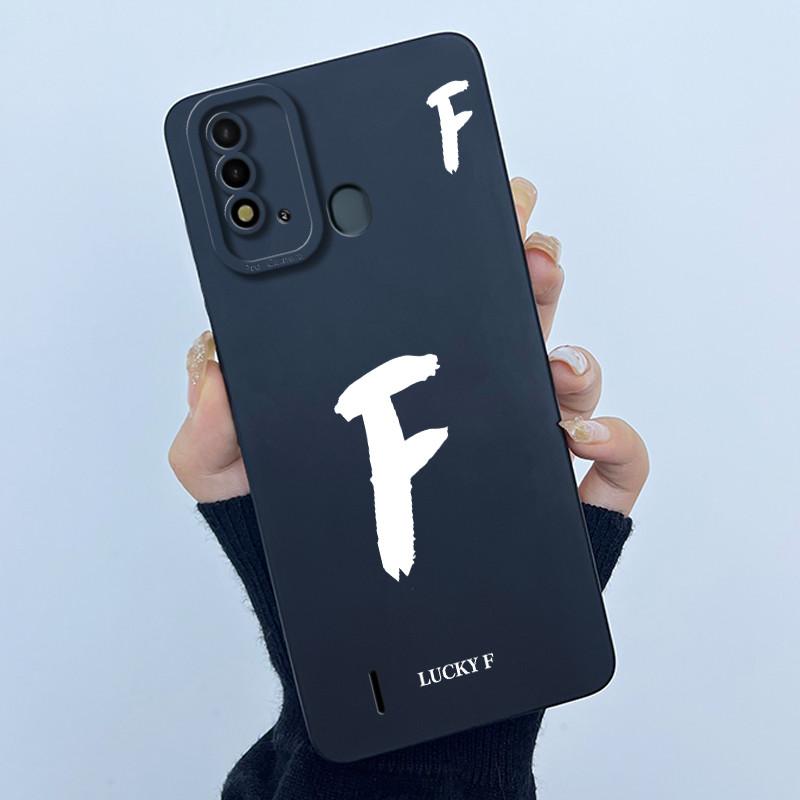 For ITEL Vision 2S P37 P651L P651W Case Cover Lucky Initial Letter Silicone Soft Matte Phone Bumper for ITEL Vision2S P37 Casing