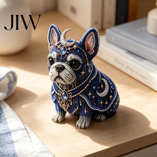 Beading Animal Decoration Mythical French Bulldog DIY Bead Kit, 3D Beaded Art Crafts Kit Handmade Decoration, Gift for Craft Lovers Set