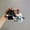 Cute Black Cat Keychain Plush Cartoon Kitten Doll Pendant Backpack Hanging Ornaments Car Keyring Birthday Gift