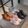 Boys Girls Ankle Boots Round Toe Fashion Kids Short Boots Wear-resistant 2024 Autumn New Children Leather Boots Versatile Simple