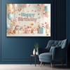Colorful balloons and gift birthday banner - Durable polyester material, suitable for any celebration or party decoration