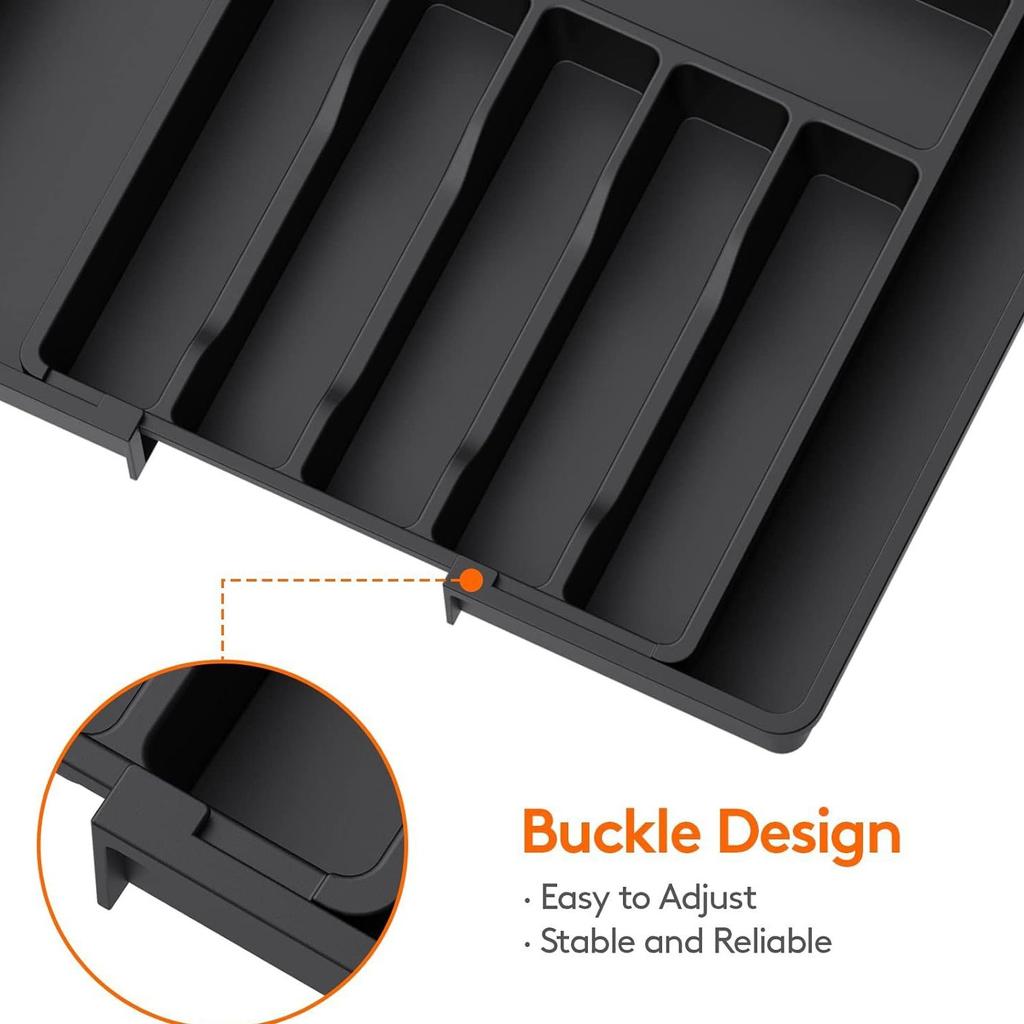 1pc Expandable Cutlery Organiser, Kitchen Expandable Cutlery Tray, Adjustable Storage Objects for Spoons, Forks and Knives