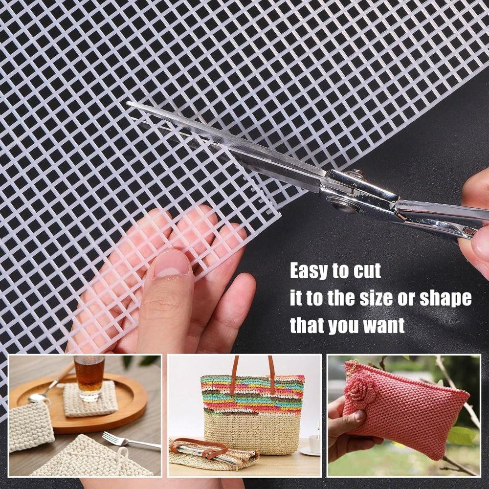 DIY Рукоделие Пластиковая Сумка Сетчатая Решетка Прочная Черно-Белая Сетчатая Ткань 33x50 см Сумка Коврик