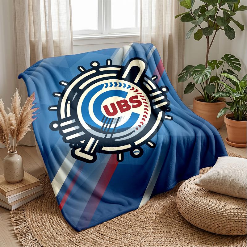 Chicago Cubs Flannel Fleece Blanket Cozy Warm Throw Blanket For Couch Bed Travel All Season Use