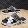 Мужские сандалии на двойных ремешках 2025 38-44 | Летние шлепанцы двух цветов | Нескользящие пляжные сандалии с поддержкой свода стопы и быстросохнущим дизайном