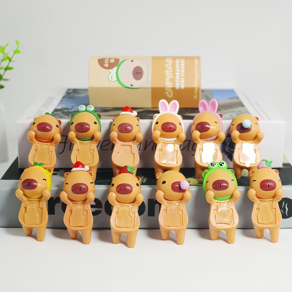 В наличии 12 шт. Капибара Слепой бокс Брелок Милый Слизняк Медведь Фигурка Кукла-сюрприз Подвеска Оптовые Аксессуары Украшения
