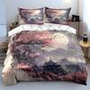 "Cherry Blossom Landscape Decoration Set" Bedding Set with 1 Duvet Cover 2 Pillowcases Single Double King Queen, Gift