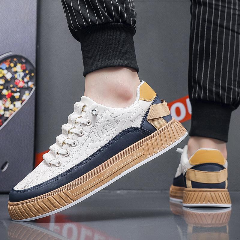 Мужские кроссовки на платформе Forrest Gump модные повседневные спортивные туфли со шнуровкой кожаные модные туфли с одной педалью белые туфли мужские
