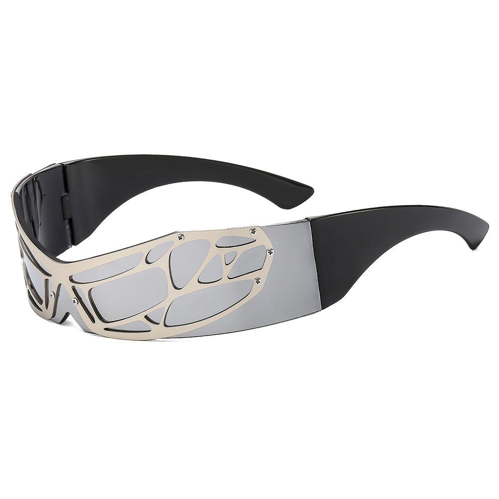 Женские солнцезащитные очки Y2K в стиле панк, без оправы, интегрированные, люксовый бренд, ретро, сетчатый ободок, технологичность, мужские солнцезащитные очки, УФ400