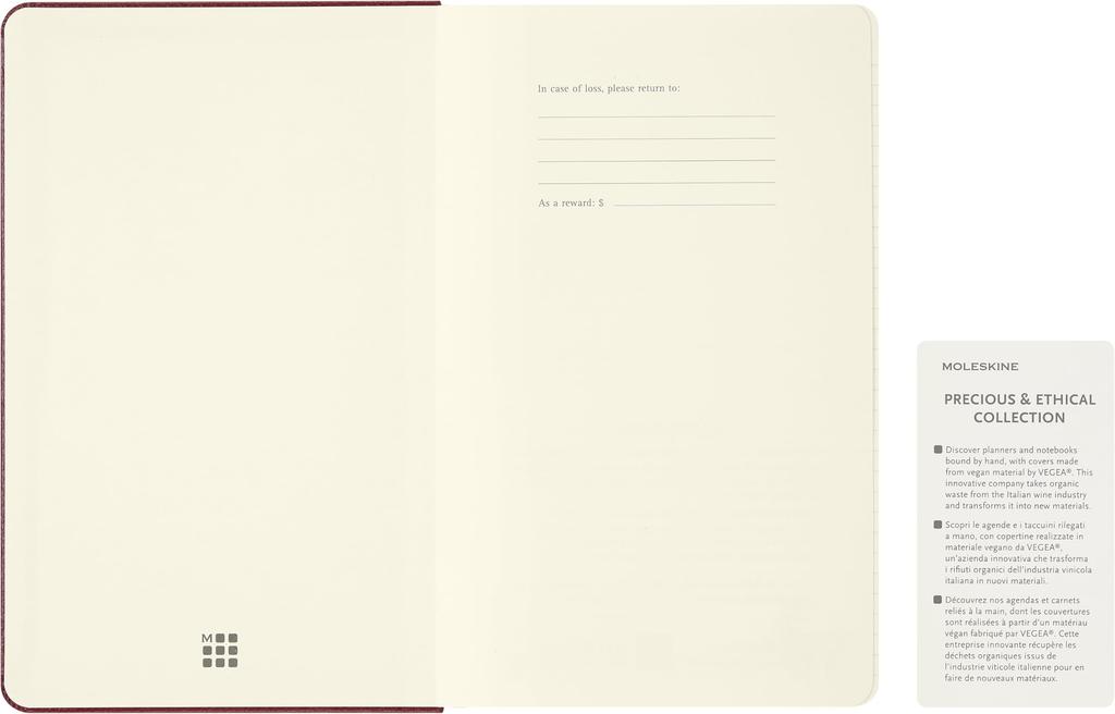 Moleskine Год Лошади Большой Размер x Горизонтальный с Овощами LECNYHRSQP060VGBOX Блокнот, Твердый Переплет, (13см 21см), В клетку, Красный, Коробка, 100% Масло,