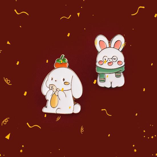 Женская брошь с мультяшным кроликом, декор из нержавеющей стали, изысканная винтажная противоскользящая износостойкая булавка для одежды, ювелирные изделия для одежды