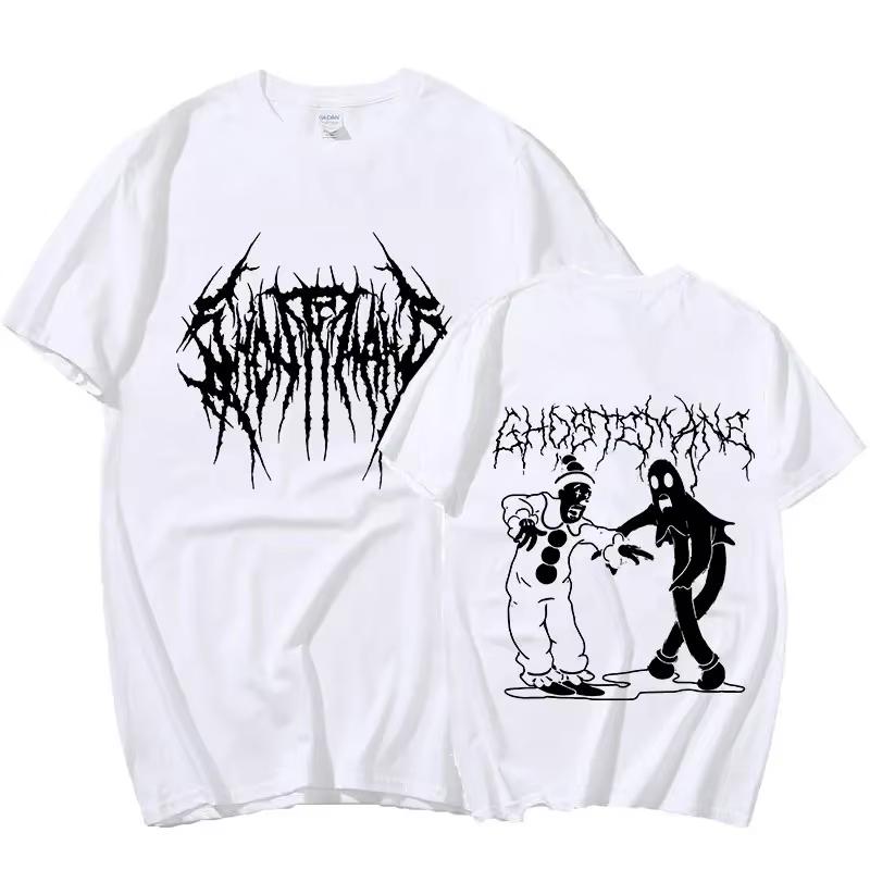 Футболка Ghostemane с двухсторонним принтом для мужчин и женщин, 100% хлопок, модная футболка в стиле хип-хоп, металл, готик-рок, свободная, уличная одежда