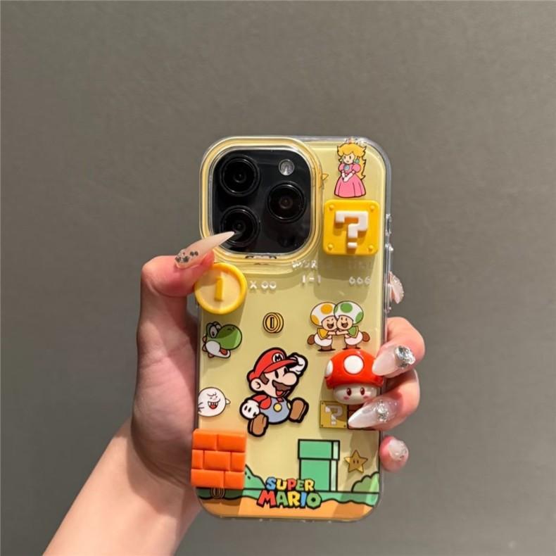 Однослойный чехол для игры Mario, подходящий для чехла для мобильного телефона Apple 16promax 15iphone14 защитный чехол 13imd12