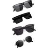Sheomy Unisex Combo предлагает набор из 4 очков Black Candy MC stan Rectangle Retro Vintage Narrow Sunglasses Women::Мужчины
