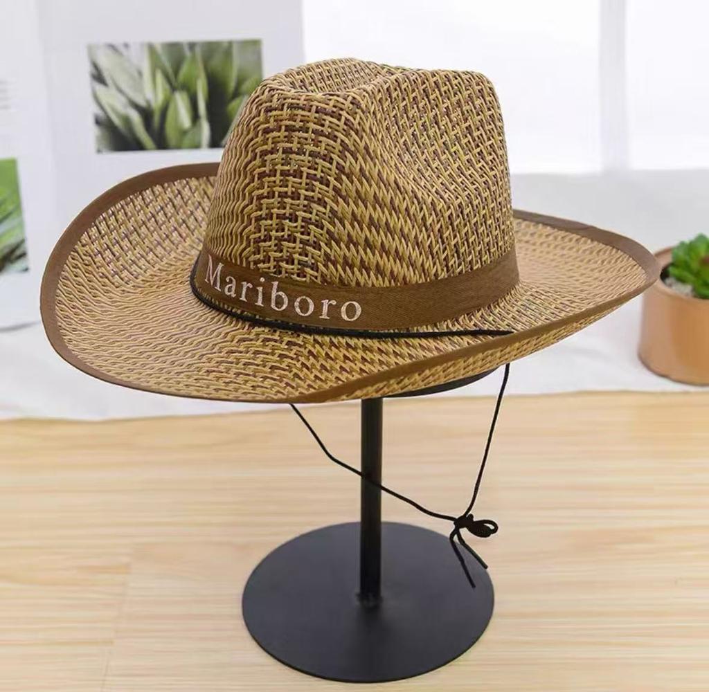 Breathable Lightweight Straw Sun Hat with Wide Brim Adjustable Chin Strap for Outdoor Activities Summer Protection