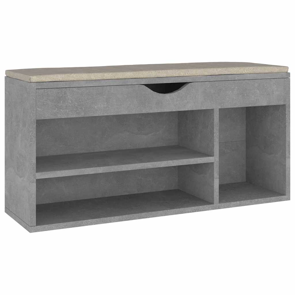 Vidaxl Ławka Na Buty Z Poduszką, Szarość Betonu, 104X30X49 Cm
