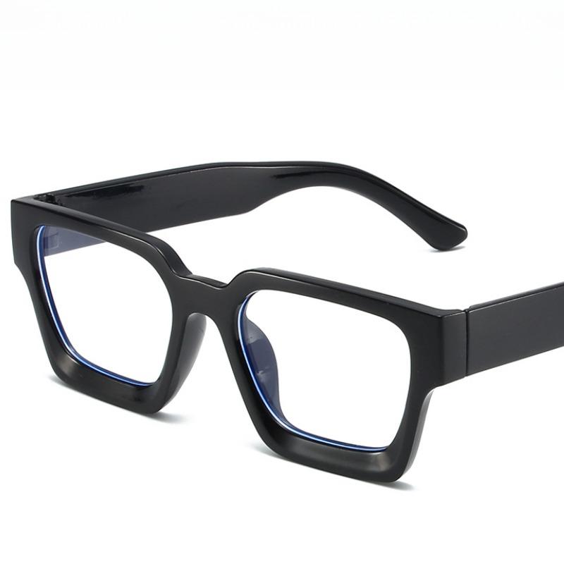Retro Texture Square Frame Eyeglass Anti-Blue Light Computer Eyeglass For Women Men Plain Glasses Vintage Optical Eyeglasses