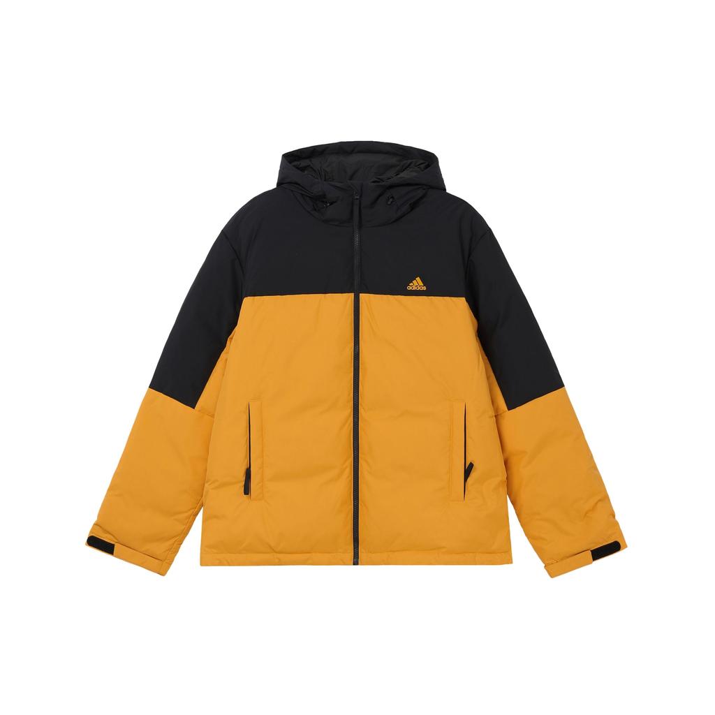 Adidas Color Block Outdoor Sports Casual Hooded Down Jacket Men Jacket Yellow IT8722