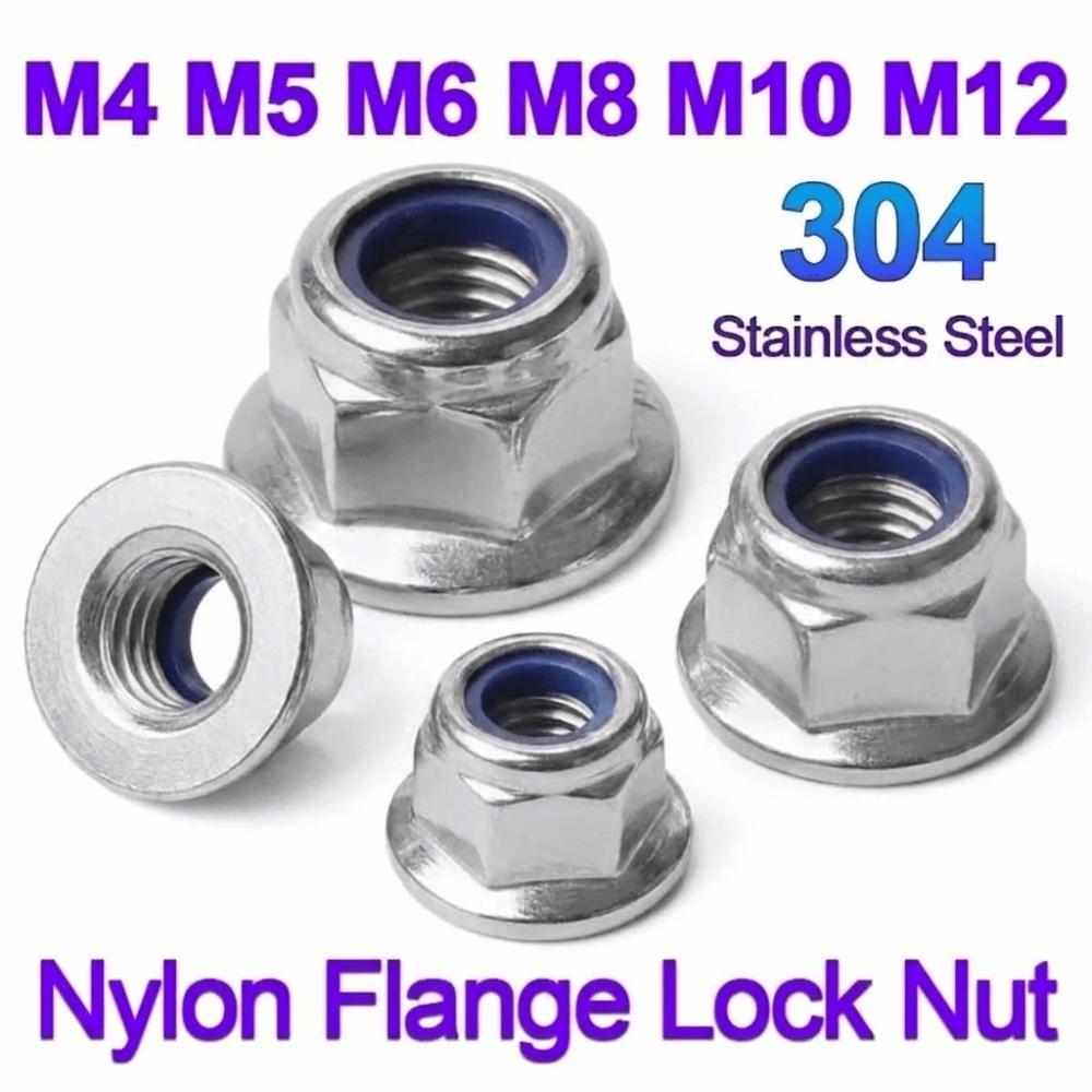 Anti Loose Hex Flanged Nuts Nylon Insert Nylon Lock Nuts New Fastener Nuts GB Standard