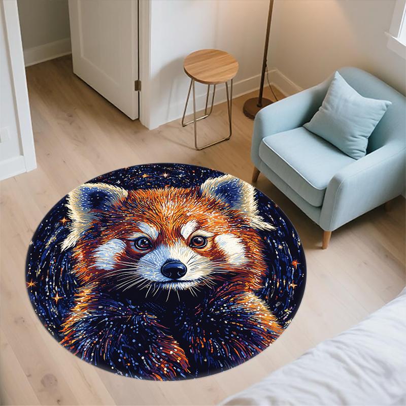 Круглый ковер с узором Красная панда, Ковер для гостиной, спальни, дивана, игровой комнаты, Нескользящий коврик для пола, Праздничные и Подарок на день рождения