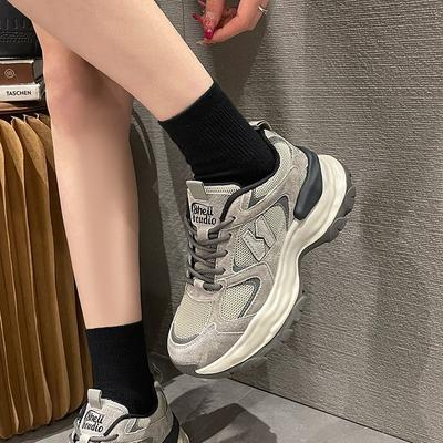 Платформенные кроссовки «папины кроссовки» женские весна 2025 новые универсальные повседневные одинарные туфли нишевые интернет-знаменитость спортивная обувь в наличии