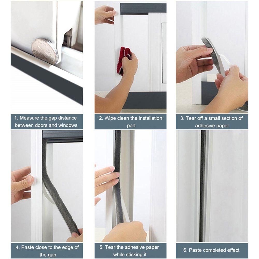 5 метров пылезащитная самоклеящаяся уплотнительная лента щеточная полоса аксессуары для дверей и окон погодозащитная лента