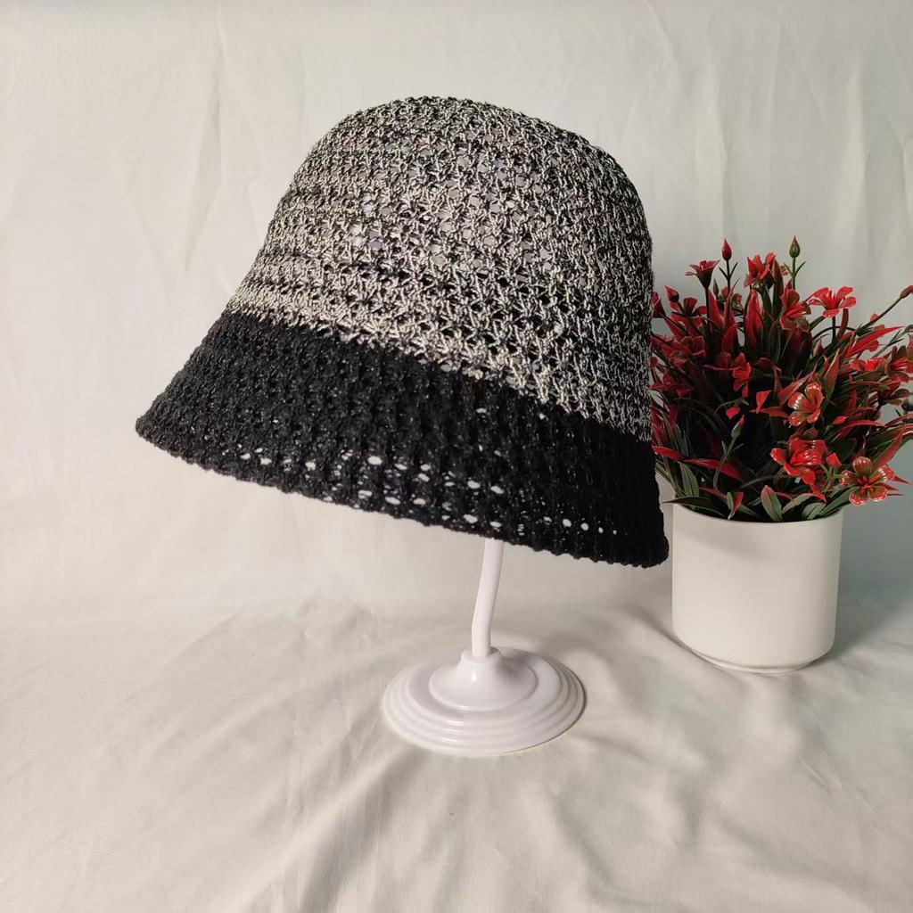 Hollow breathable fisherman hat children summer outdoor sunshade sunscreen bucket hat show face small sun hat