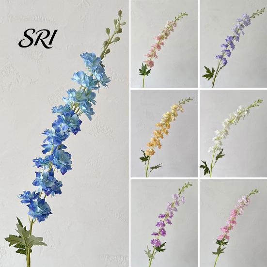 Forest Style Flower Arrangement Larkspur Artificial Flowers Realistic Delphinium with Bendable Stems Rustic Floor Eco-friendly Vase Decor for