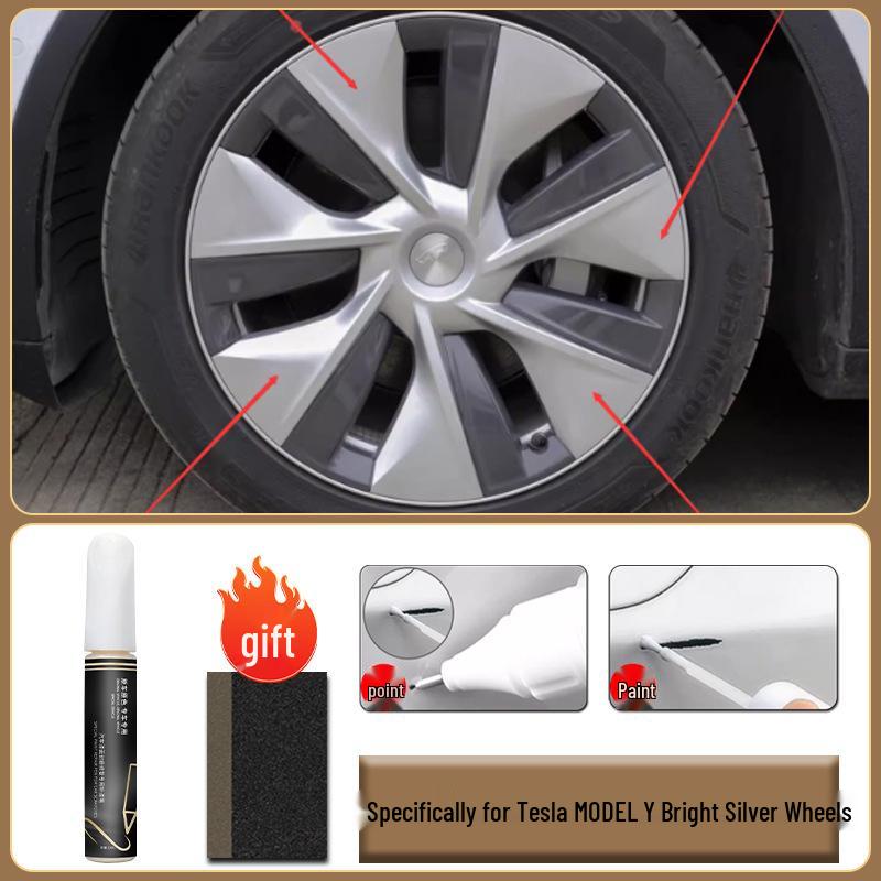 Маркер-подкраска для царапин на дисках Tesla Model Y, Аксессуары для 19" и 20"
