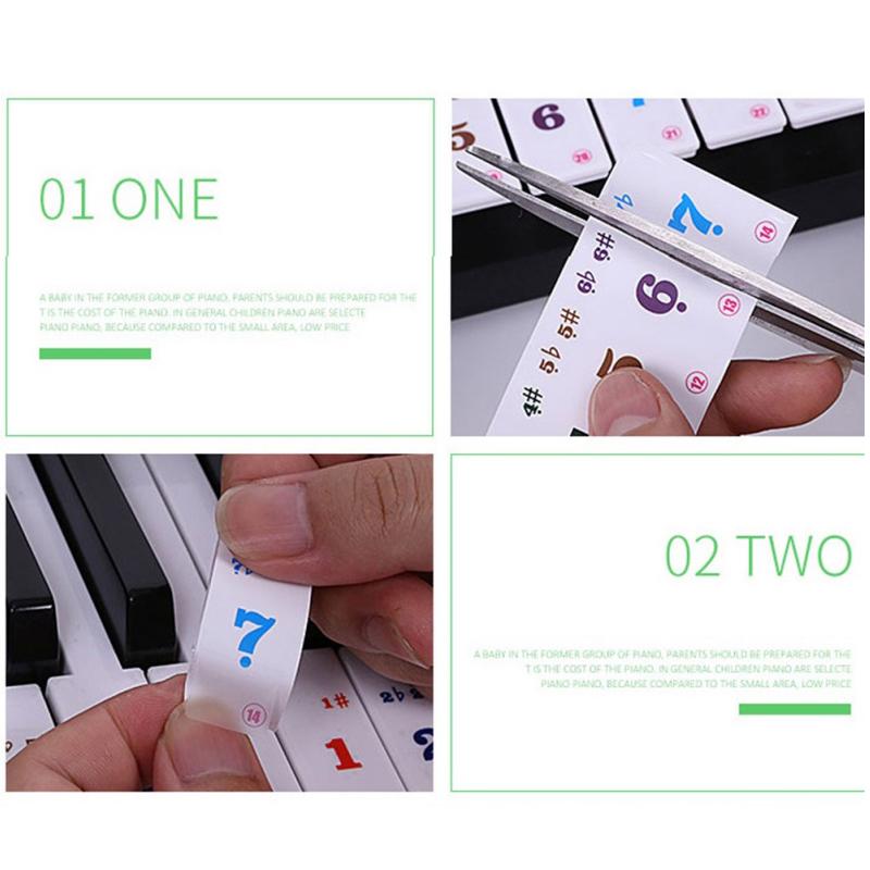 Piano Sticker Piano Keyboard Sticker Key Electronic Keyboard 88 Key Piano Stave Note Sticker