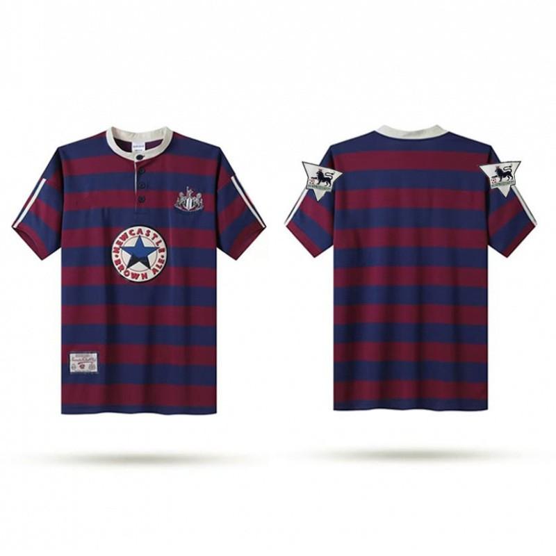 Newcastle United Retro Football Jersey 1995-97 Home/Away Short Sleeve Long Alan Shearer 9 With Arm Badge Cycling