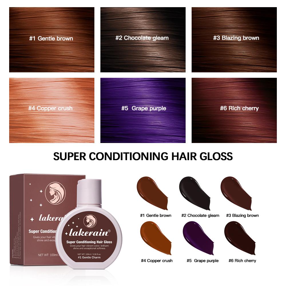Глазурь для волос Super Gloss Цветная Кондиционирующая Блеск Смываемая Полуперманентная Глазурь для волос, улучшающая цвет, Питает и Восстанавливает, Легкая