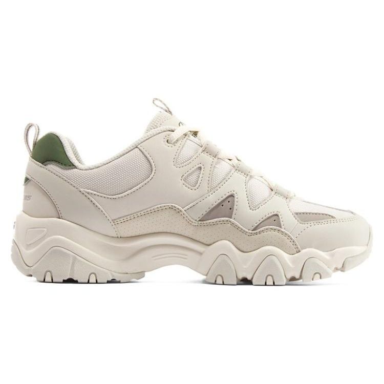 Skechers DLites 2.0 Monster Sweetheart Кожа Ткань Синтетическая кожа Ретро Пэчворк Низкие Папины кроссовки Мужские кроссовки Белый Зеленый 894155-NTOL